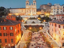 Cartolina d'epoca, ROMA, ITALIA, 2000, Piazza di Spagna, Piazza di Spagna e Chiesa