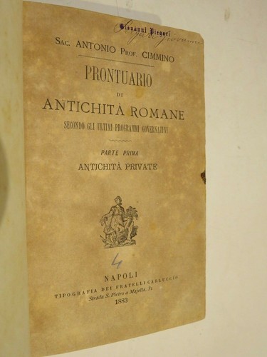 Prontuario antichita - prontuario, antichita’