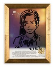 IBRAHIM KODRA (1918-2006) QUADRO DIPINTO Tecnica Mista su Carta con Cornice 1998