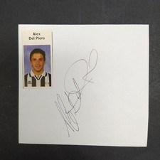 Ritaglio di giornale con foto e autografo del calciatore Alex Del Piero. Buono