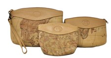 Borsa Vintage Allen Edwards Geo Map Set di 3 Borse Italia Borse da Viaggio Pelle