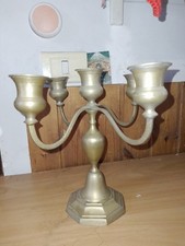 Candelabro  vintage in ottone a 5 bracci