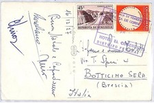 ai3010 - VENEZUELA - Storia Postale - CARTOLINA all'Italia 1957 Hotel Francobollo