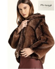 ECOPELLICCIA Corta con FULL  ZIP e CAPPUCCIO -Donna "ARTIGLI" -Collez. Aut./Inv.