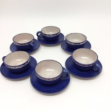 CERAMICA VINTAGE SERVIZIO SEI GRANDI TAZZE E PIATTI CAS A MANO VIETRI