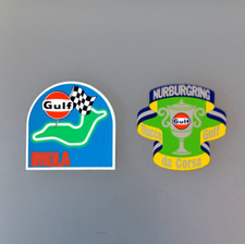2 ADESIVO STICKERS VINTAGE GULF IMOLA NURBURGRING SUCCO DA CORSA - VARIE MISURE