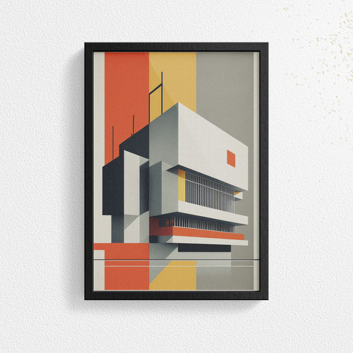 Poster stampa stile bauhaus - stampa,