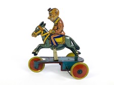 Lotto 8207 Tin Toy Made in Italy 1925 circa Bell 256 cavaliere su asino con molla