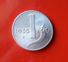 1 LIRA 1955 ERRORE - MEZZALUNA IN INCUSO ALLA BASE DEL NUMERO 1 (VALORE) [U070]