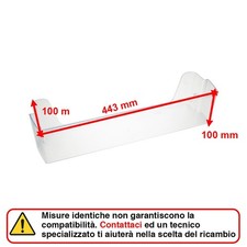Balconcino Ripiano Portabottiglie Inferiore 443 x 100 mm Frigorifero Ariston