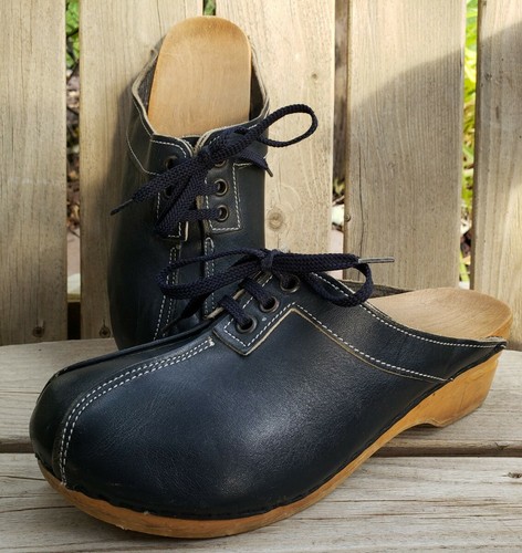 Zoccoli pelle vintage tacco
