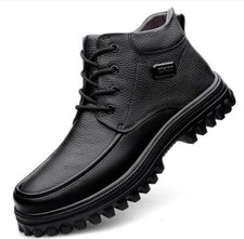 Mocassino uomo casual stringato spesso venduto alla caviglia alto nero stivaletto moto