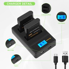 2x 2600mAh EN-EL23 batteria e