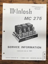 Mcintosh MC-275 MC275 Amplificatore Manuale di servizio *Originale* #2