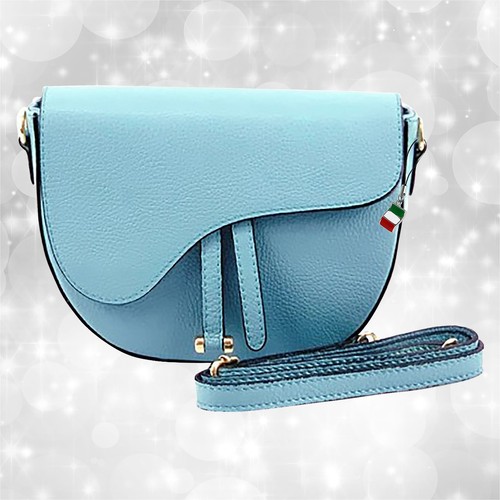 Borsa azzurro pelle media