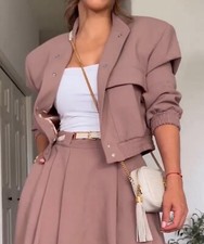 ZARA MAXI BOMBER ROSA SCURO