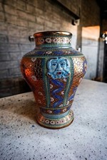 Vaso in mosaico molto raro di "Deruta"