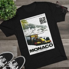 MONACO 2010 GRAND Prix Poster Design Tri-blend Crew Tee Shirt