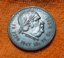 MESSICO MEXICO 1 UN PESO 1947