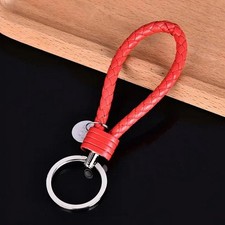 Red vintage leather rope - red,