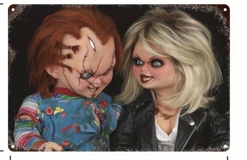 Insegna metallo chucky e - insegna,