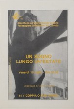 Biglietto Vintage Invito Discoteca 2X1 anni 80 - Luci Lugi - Lavinio mare