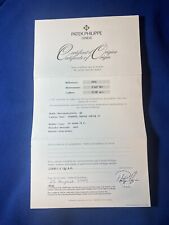 Patek Phillipe Certificato Garanzia Di Origin Per Calatrava 3998