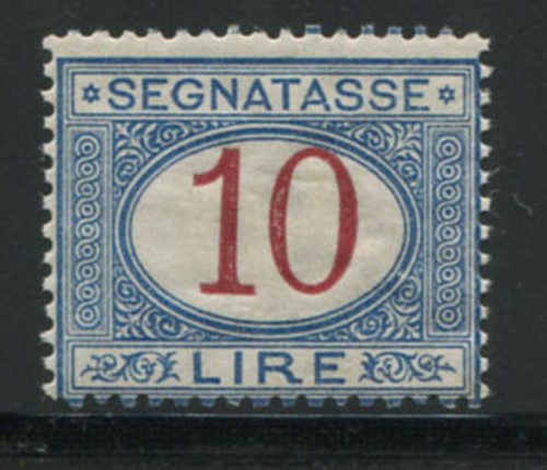 Segnatasse lire azzurro e - 10,