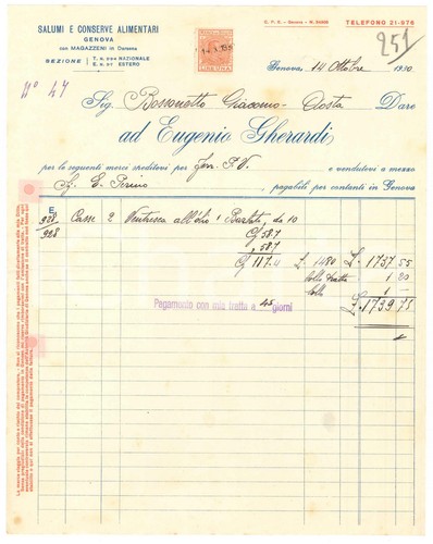 1930 genova eugenio - genova, gherardi