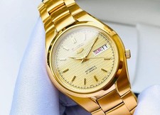 Orologio Uomo Seiko 5 Automatico Full Gold PVD Acciaio Inox SNK610K1 RRP £249
