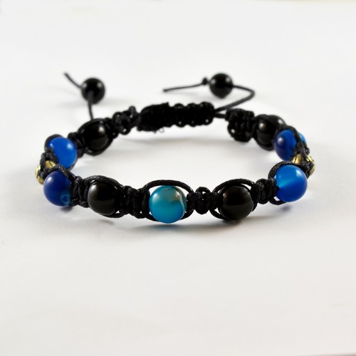 Bracciale uomo agata blu - uomo, onice