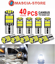 10/40 Pz LAMPADINE LED T10 LUCI auto POSIZIONE TARGA CANBUS bianco 4014 W5W Luce