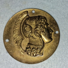 Antico Medaglione Ciondolo Altorilievo Stile Art Deco DEA ATHENA - Raro