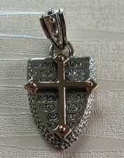 CIONDOLO CROCE SCUDO ARGENTO