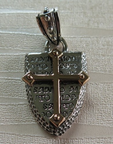 Ciondolo croce scudo argento - ciondolo,