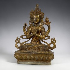 Statua in bronzo Chenrezig