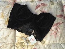 Bralette In Pizzo Nero E Vellutino