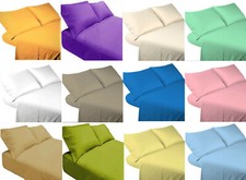 Completo Lenzuola Matrimoniale Tinta Unita per Materassi 160x190 100% Cotone
