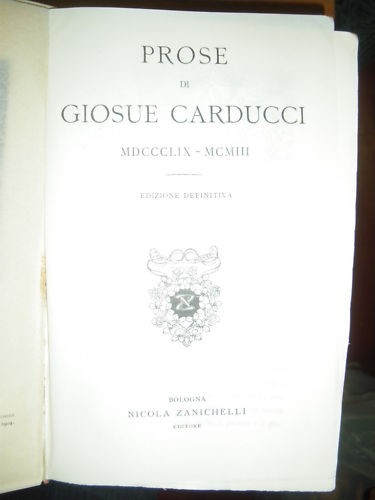 Giosue carducci prose - carducci,