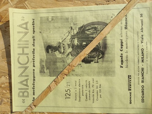 Pubblicità moto bianchina - pubblicità,