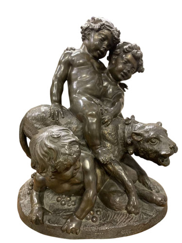 Scultura bronzo putti che - in,