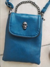 Borsa Borsetta Tracolla Teschio Blu Scuro