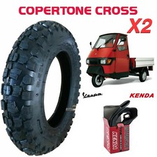 Coppia Gomma Pneumatico 3 50 10  51J  CAMERA D'ARIA CROSS  APE PIAGGIO 