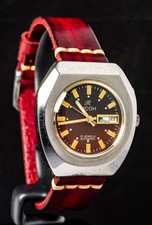 Orologio Ricoh Quadrante Rosso Forma Irregolare Automatico Uomo Vintage -- Funzionante