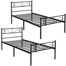 Set di 2 Struttura Letto Singolo in Ferro Battuto a Doghe in Metallo Moderno