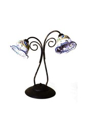 LUME GRANDE A 2 LUCI FERRO BATTUTO COLLEZIONE CERAMICA STELLA