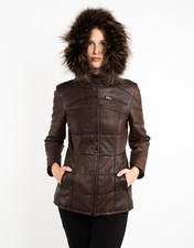 GIACCA GIUBBINO PIUMINO IN DI PELLE DONNA ART D0386   TG. DISPONIBILI DA 38 A 50