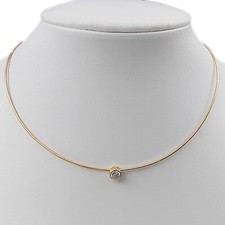 Collana Ciondolo Punto Luce da Donna in Argento 925 Dorato Girocollo Semirigida