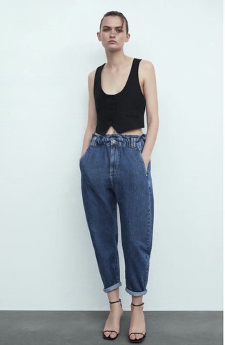 Zara baggy paperbag - paperbag, jeans