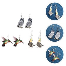  3 paia di orecchini acrilici